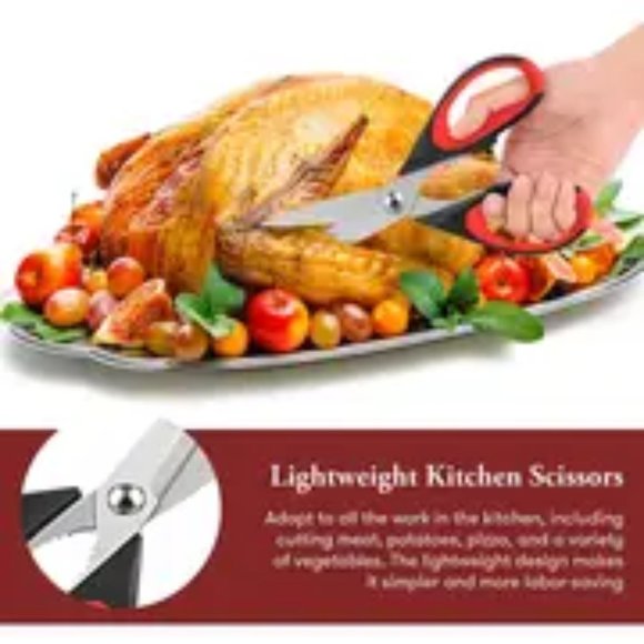 2 pack Heavy Duty Kitchen Scissors - Dishwasher Safe Meat, Poultry, and General - Picture 6 of 8